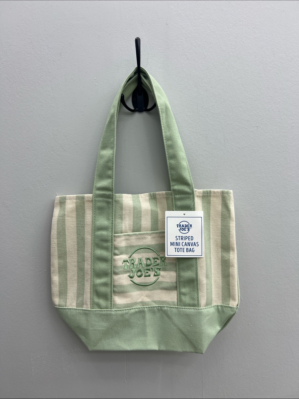 Trader Joe’s Green Stripped Mini Tote Bag